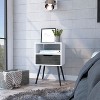 NicBex Nightstand with 1 Drawer,Modern Side Table with Storage Space and Open Shelf,Bedside Table for Bedroom,Living Room,White Brown - 2 of 4