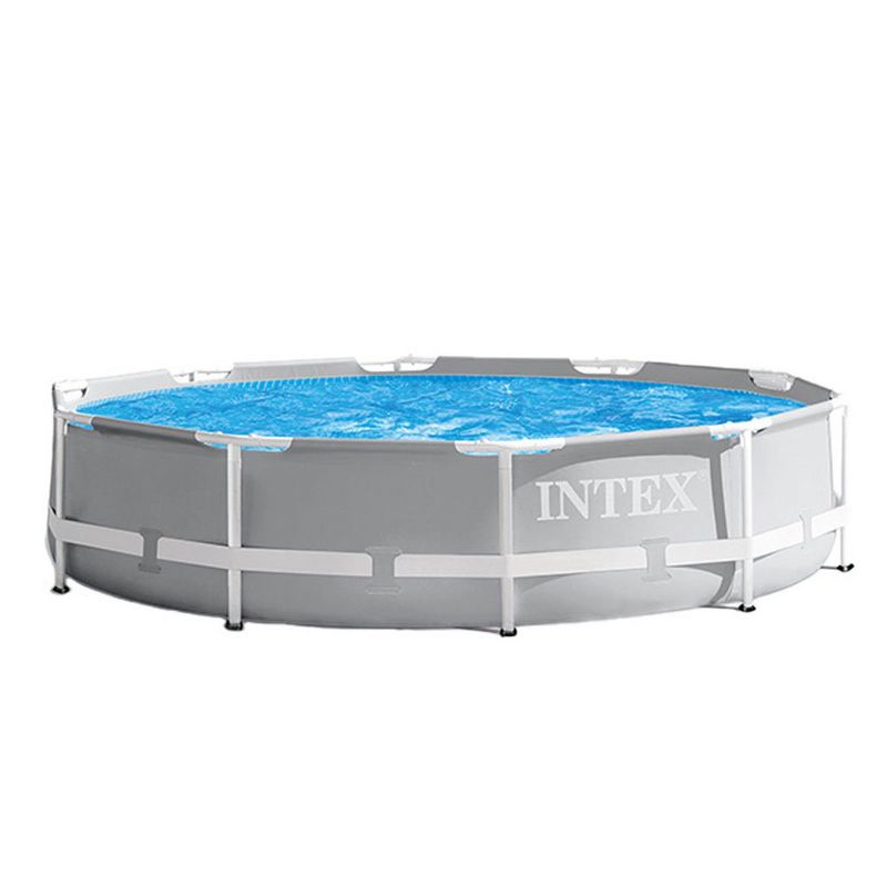 INTEX 10ft x 30in Prism Metal Frame Above Ground Swimming Pool with Filter Pump and Cleaning Maintenance Kit with Vacuum, Skimmer and Pole 26701EH, 2 of 7