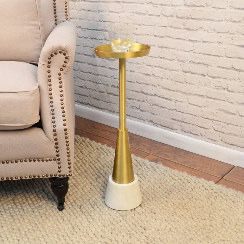 Barclay Small Drink Accent Table Gold - Carolina Chair &#38; Table, 3 of 7