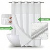 No Hook Tufted Striped Shower Curtain with Snap - in Fabric Liner 71Wx74H Hotel Grade Boho Style - 2 of 4