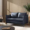 Modern modern Industrial Upholstered Leather Loveseat with Metal Legs - 3 of 4