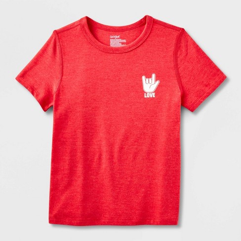 Kids' Adaptive 'Love' Short Sleeve Valentine's Day Graphic T-Shirt - Cat &  Jack™ Red XS