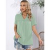 Rompers for Women 2023 Summer Casual V Neck Short Jumpsuits Belted Wrap Flared Half Sleeve Waist Tie Romper - 2 of 4