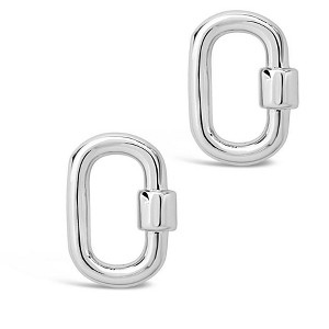 SHINE by Sterling Forever Polished Carabiner Lock Studs - 1 of 2
