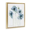 Stupell Industries Modern Poppy Blooms Blue Abstract Floating Frame Canvas Art - 2 of 4