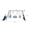 NAYSAYE Playground Slide Metal Swing Set with Net Swing and Mini Slide for Outdoor Backyard Fun, Gray and Blue, 53.55"*70.87"*81.79" - 3 of 4