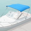 VEVOR 3 Bow Boat Bimini Tops, 600D Polyester Canopy with Aluminum Alloy Frame, 2 Support Poles, 4 Straps, 6'Lx(67"-72")Wx46"H , Pacific Blue - 2 of 4