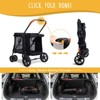Itopfox 4-Wheel Pet Stroller for Small/Medium Dogs - Easy One-Button Fold, Adjustable Mesh Windows & Shades, 360° Swivel Front Wheels, Rear Brake - 3 of 4