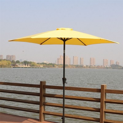 PAGED 8.8FT Patio Umbrella Aluminum Market Umbrella with Tilt, Crank and 42 Pound Square Resin Umbrella Base for Outdoor