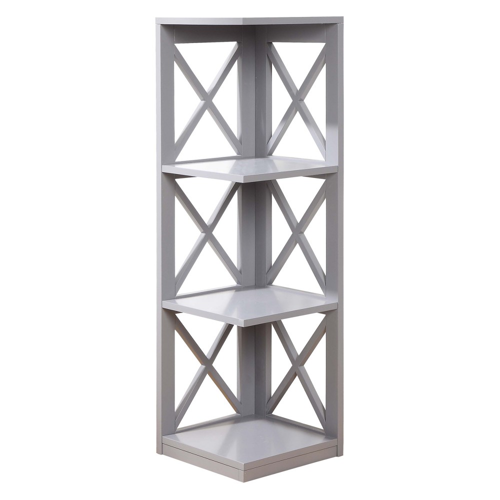 Photos - Garden & Outdoor Decoration 38.5" Oxford 3 Tier Corner Bookcase Gray - Breighton Home