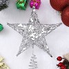 Aoibox Silver Metal Christmas Tree Topper 6 inch Glitter Wire Star Hollow Design Spiral Base 1 Piece for Holiday Tree Decoration - 3 of 4