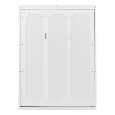 TiramisuBest Full Size Murphy Bed Wall Bed with Shelves - White Solid Design