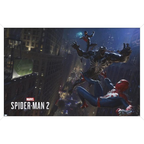 Trends International Marvel's Spider-Man 2 - Key Art Framed Wall Poster  Prints Black Framed Version 14.725 x 22.375