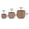 Gulches Ceramic Flowerpot with Glossy Antique Bronze Finish Modern Flower Pattern, All Weather Durability, 14.60"x14.60"x12.10"H - 2 of 4