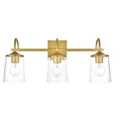 Elegant Lighting Avani 3 light Brass and Clear Bath Sconce
