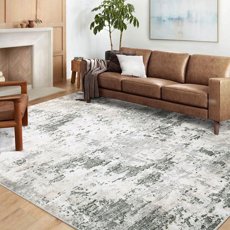 Modern Abstract Rug Machine Washable Printed Rug Soft Foldable Accent Rug for Living Room Bedroom, 3 of 8