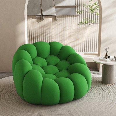 47-Inch Bubble Floor Sofa with Curved Design, 3D Bean Bag Chair for Living Room, Green