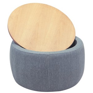 FONTOI 2 in 1 Round Storage Ottoman, Ottoman Foot Stools with Removable Lid, End table for Living Room Bedroom, Dark Gray, 26"*16.8"*26" - 1 of 4