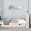 Lyngins Modern Twin Size Bed Frame, Platform Bed Frame with Bookcase Headboard – Built-In USB Charging Station, 2 Sliding Under-Bed Drawers - 3 of 4