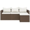 vidaXL Patio Lounge Set Set of 3 Brown, Cream White - 4 of 4