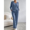 Women's Pajama Sets Long Sleeve Short Sleeve 2 Piece Lounge Sets Ribbed Knit Sweater Sleepwear - 2 of 4