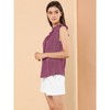 INSPIRE CHIC Women's Ruffled Curved Hem Business Office Vintage Sleeveless Blouse - 4 of 4
