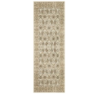 Coolmee Washable Area Rugs Vintage Printed Accent Rug Non-Slip Oriental Throw Rugs, Farmhouse Low Pile Rugs for Bedroom Living Room - 1 of 4