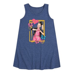 JoJo Siwa Jojo Love Graphic Sleeveless Aline Dress - Heather Navy - 4T - 1 of 3