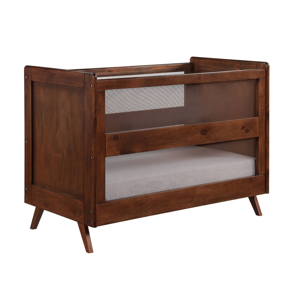 BreathableBaby Breathable Mesh 3-in-1 Convertible Crib - Walnut -  82695847