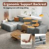 L-Shaped Soft Fabric Modular Sofa with 3 Cushions, Deep Seat and No Assembly Required for Living Room & Bedroom - 4 of 4
