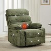 Massage Rocker Recliner with Heating,360° Swivel Glider Recliner Chairs for Adults, Linen Nursery Chair with Side Pocket, Two Cup Holders - 2 of 4