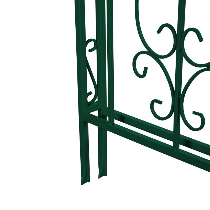 Evergreen Montebello Iron Garden Arbor, Forest Green- 53 x 84 x 23 Inches Fade and Weather Resistant Outdoor Decor, 5 of 10