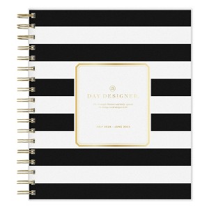 Day Designer 2024-25 Daily/Monthly Planner 10"x8" Wirebound Frosted Rugby Stripe Black: Adult Calendar July-June - 1 of 4