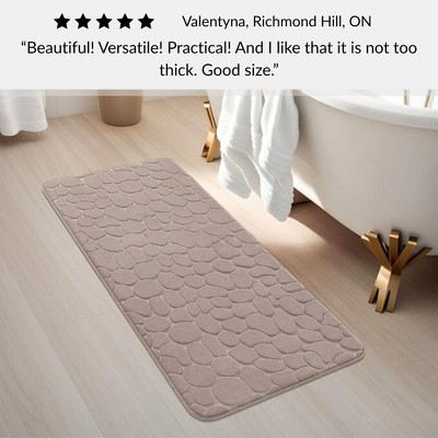 Taupe Memory Foam Runner Mat with 3D Pebble Design