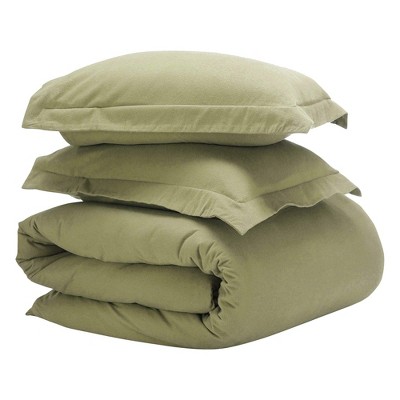 Flannel Cotton Modern Solid Fuzzy Duvet Cover Set With Pillow Shams by Blue Nile Mills