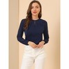 INSPIRE CHIC Women's Chiffon Semi Sheer Keyhole Neck Elegant Work Blouse - 3 of 4
