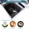 Lyngins 2-Tier Cedar Wood Rabbit Hutch, Indoor/Outdoor Rabbit Cage with Runway and Leak-Proof Plastic Tray, Multi-Entrance Small Animal Cage, Gray - 3 of 4
