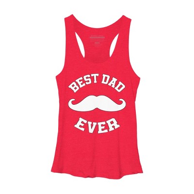 Women's Design By Humans Best Dad Ever Mustache By sukhendu12 Racerback Tank Top