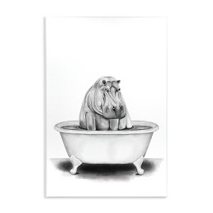 Stupell Industries Hippo In A Tub Funny Wall Plaque Art, 13" x 19" - 1 of 4