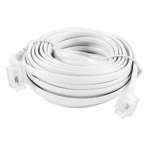Unique Bargains RJ11 6P2C Modular Telephone Extenstion Cable Wire White 6M 20Ft - 1 of 4