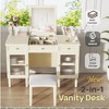 ModernLuxe Makeup Vanity Desk with Flip-Top Mirror, Stool, Drawer & Cabinet, White Vanity Table Dressing Table Multi-Functional Computer Writing Desk - 3 of 4