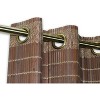 Versailles Bamboo Wood Blackout Grommet Top Tier Set for Windows 48" x 24" Walnut - 2 of 4