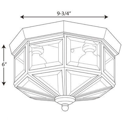 Brushed Nickel 3-Light Flush Mount with Clear Beveled Glass