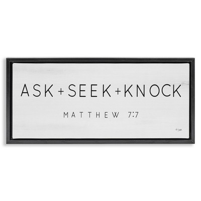 Stupell Industries Ask Seek Knock Minimal Scripture, 31" x 14"