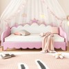 Twin Extending Size Upholstered Princess Daybed with LED Lights and Crown Headboard, 4Q -ModernLuxe - 2 of 4