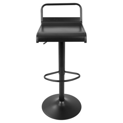 Emery Black Adjustable Metal Swivel Bar Stools, Set of 2