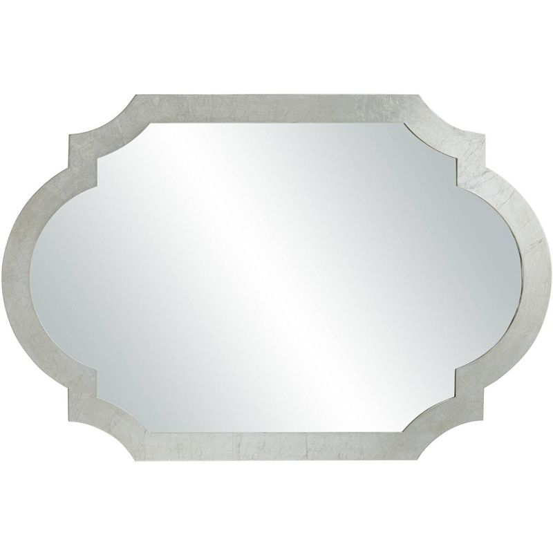 Noble Park Arch Rectangular Vanity Decorative Wall Mirror Modern Glam Shiny Silver Leaf Wood Frame 28" Wide for Bathroom Bedroom Living Room House, 5 of 10