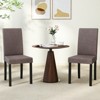 Tangkula Dining Chair Set of 4 Fabric Upholstered Rubber Wood Legs Side Armless - 4 of 4