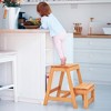 Tangkula 2-Tier Folding Plant Stand Portable & Foldable Wooden Flowerpot Shelf for Garden - 4 of 4