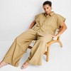 Women's Cap Sleeve V-Neck Button-Down Shirt - Future Collective - 3 of 3